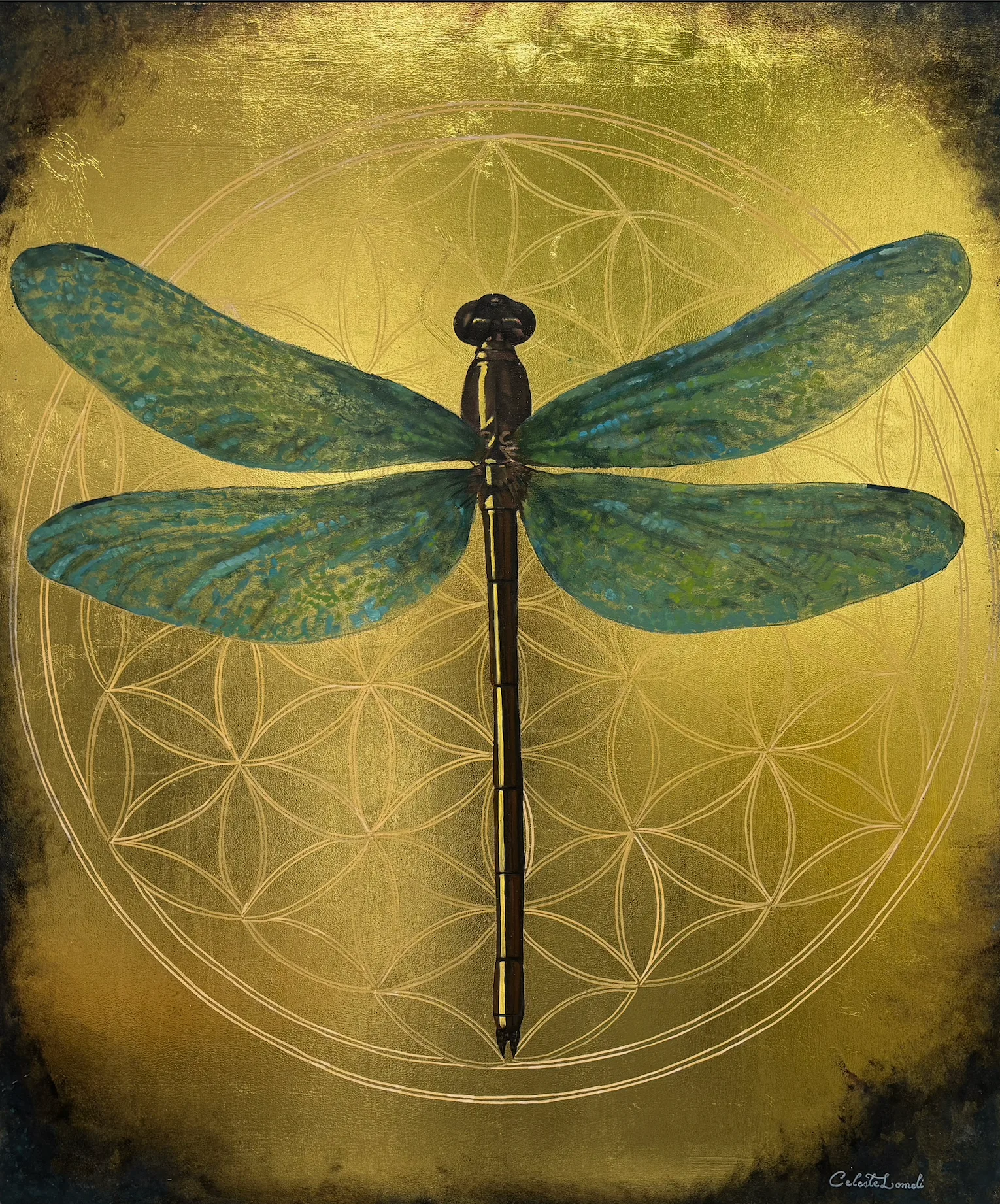 Libélula Flor de la Vida